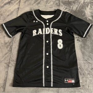 5/$25 Under Armour Button Down Raiders Kids Jersey Size YLG